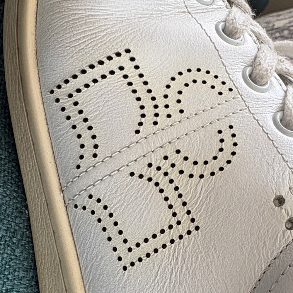 Isabel Marant White and Black Leather Sneakers - Picture 5 of 7